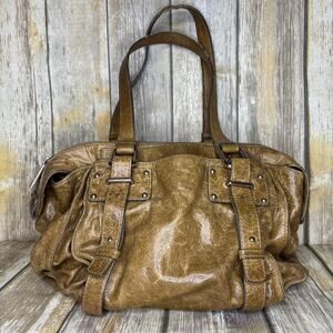 Kooba Distressed Studded Brown Leather Western Y2K Cowgirl Countrycore Handbag